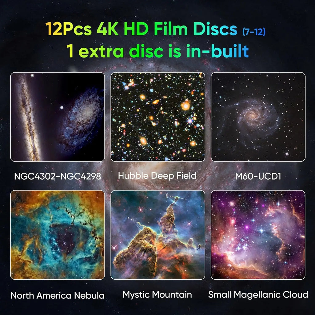 Galaxy Star Projector – Sternenhimmel Projektor mit 13 Galaxie-Filmen